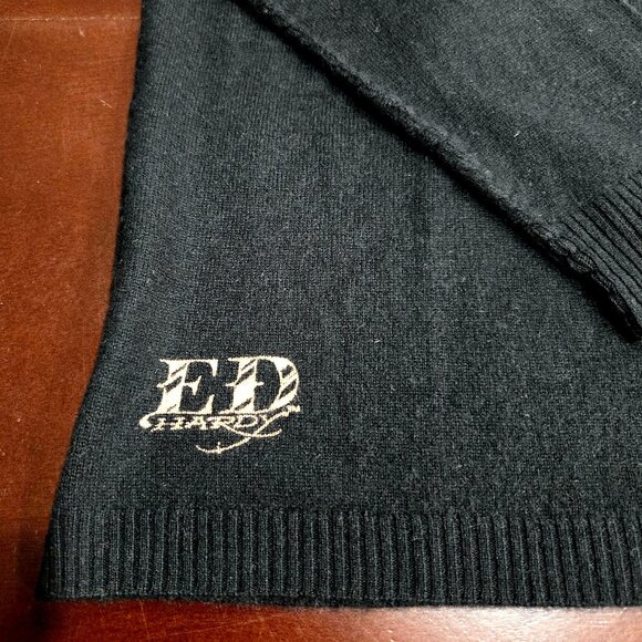 Ed Hardy Vintage Intarsia-Knit Tiger Logo Cashmere Jumper - Picture 14 of 15